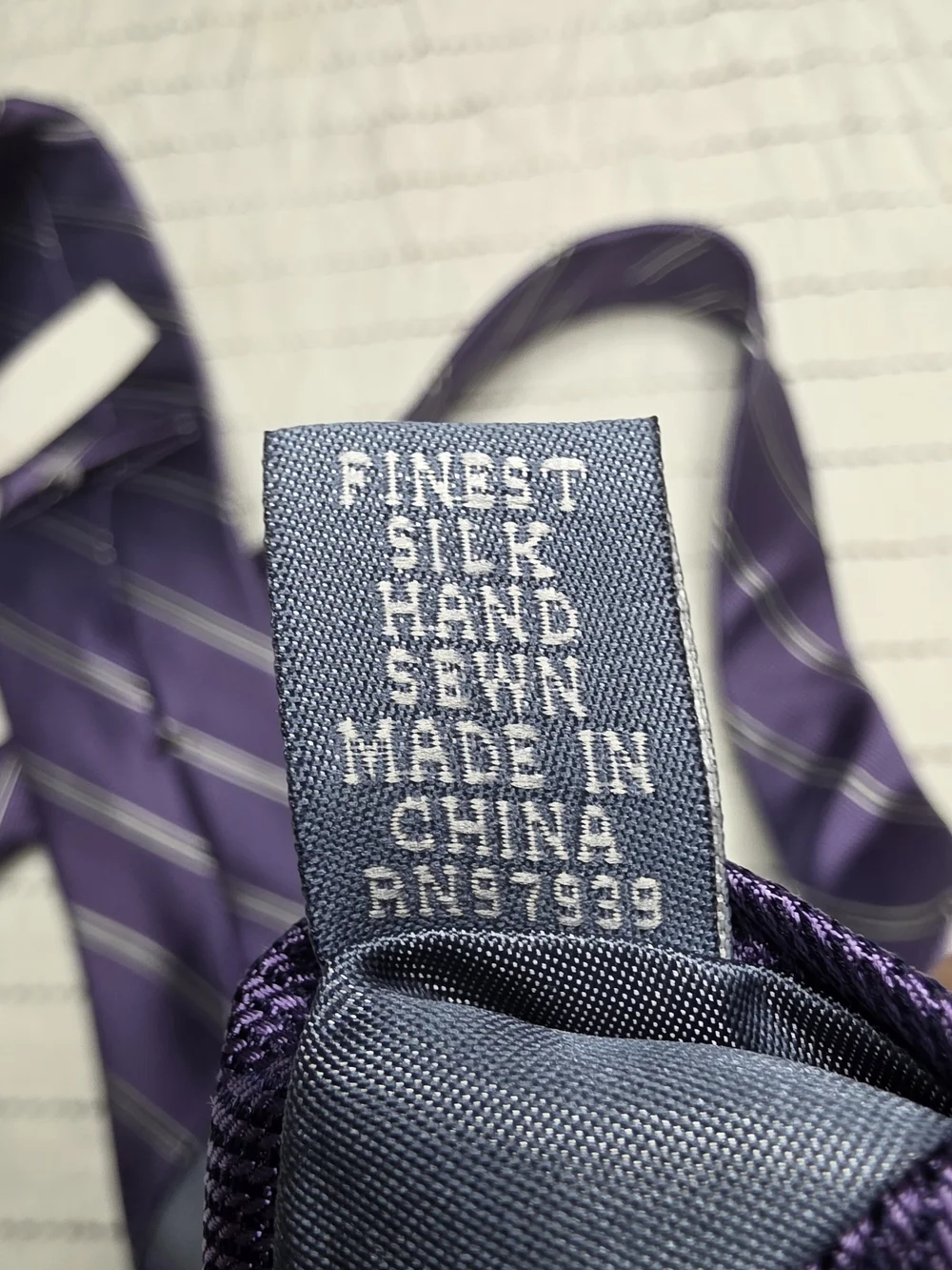 NWT John Forsyth Lilac Silk Striped Tie Hand Sewn Luxury Neckwear